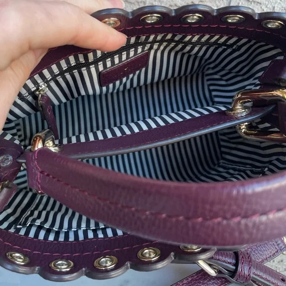Kate Spade Crossbody Leather Bag Plum - Janell Paloma Purse - Picture 16 of 17